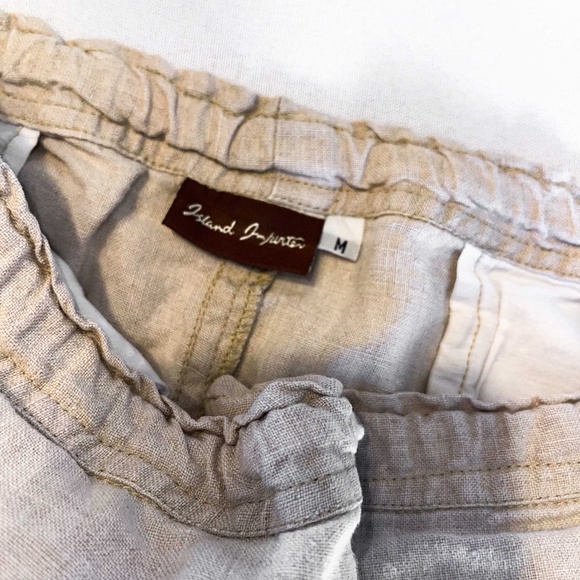 Island Importer Linen Cargo Shorts Men's Med - Picture 7 of 12